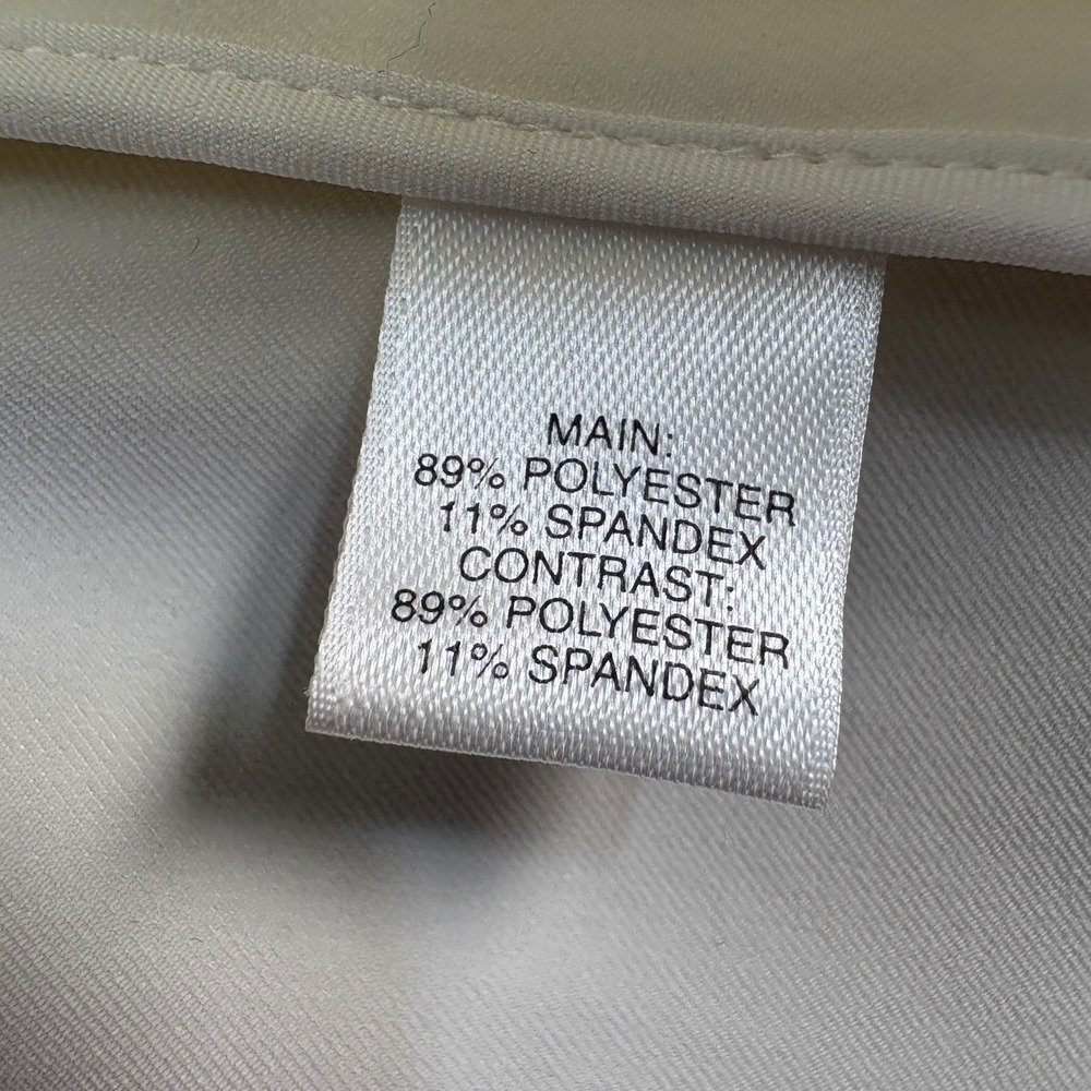 St John Womens Large Grey Cream Colorblock Full Zip Mock Neck Jacket L Sporty - Picture 6 of 12